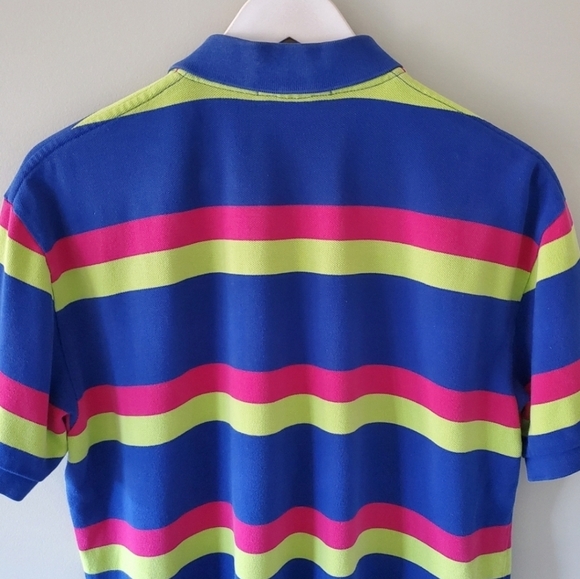Polo Ralph Lauren M Vintage 90s Retro Stripe Preppy Eclectic Dadcore Polo - Picture 9 of 13